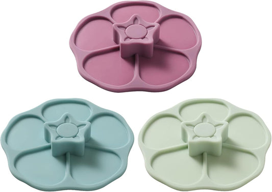 Petal Silicone Cup Covers (Set of 3) ， Multicolored Silicone Lids for Mugs, Cups, Tea Pots,Flexible Mug Covers，Hot Cup Lids for Coffee & Tea